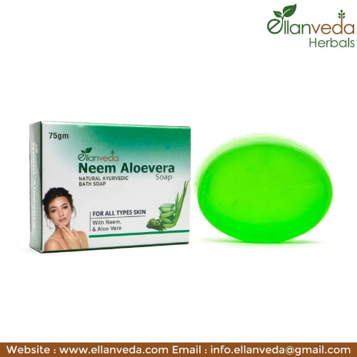 Neem Aloevera Natural Ayurvedic Soap - Ellanveda Herbals Neem Aloevera Natural Ayurvedic Soap